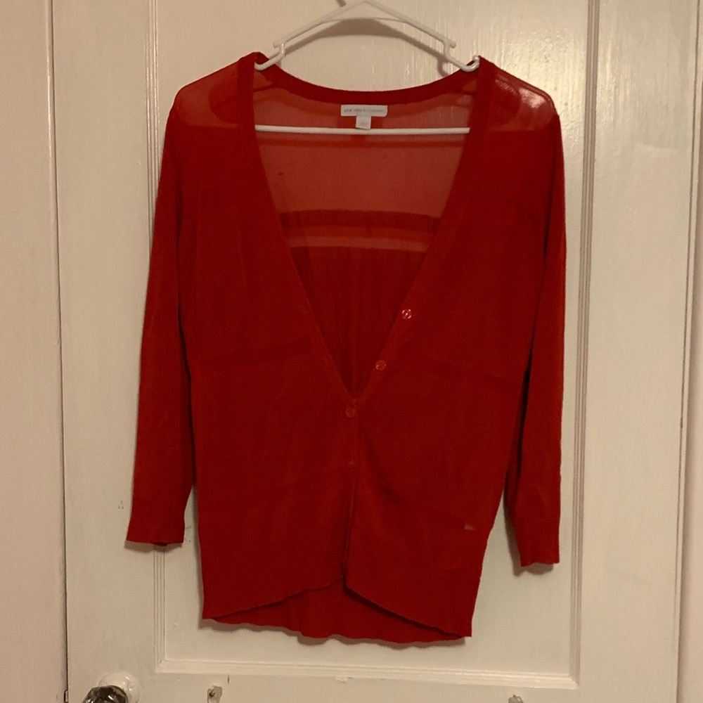 White House Black Market red cardigan